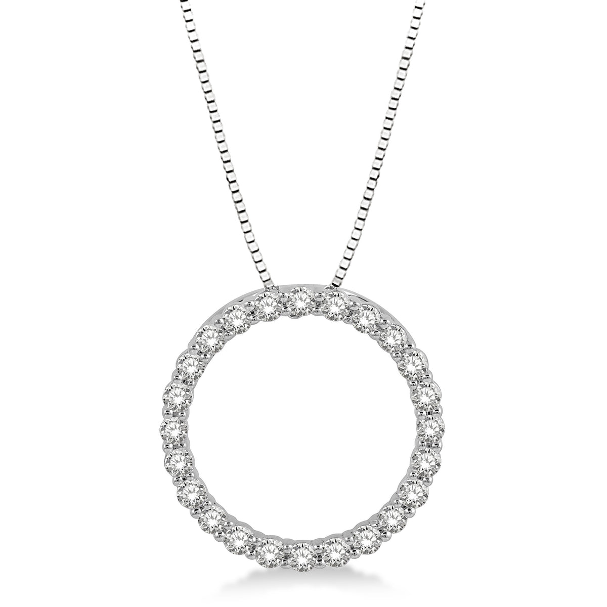 14Kt White Gold Circle of Love 0.50cttw Diamond Pendant