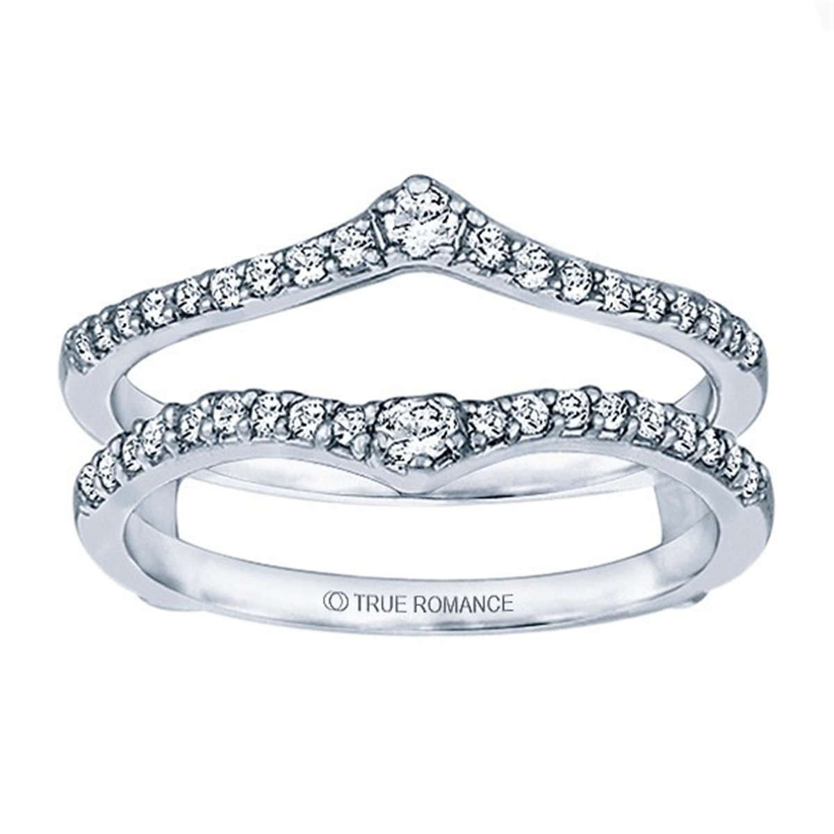 14Kt White Gold 0.74cttw Natural Diamond Insert Guard Ring