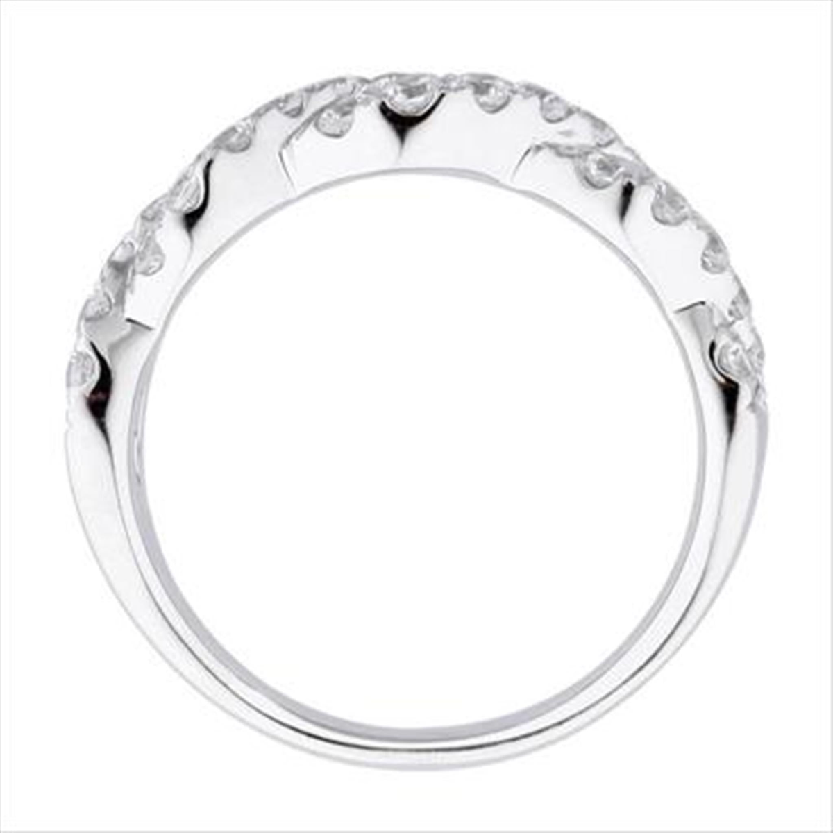 18Kt White Gold Stackable Infinity Twist Diamond Wedding Band