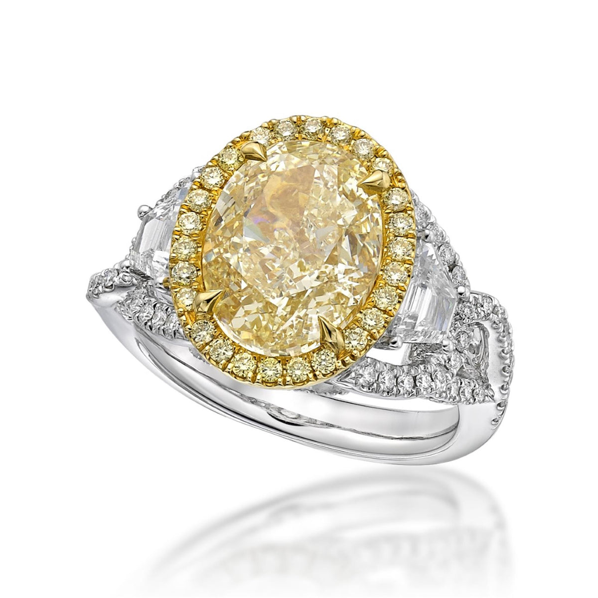 18K Yellow Diamond Halo Ring