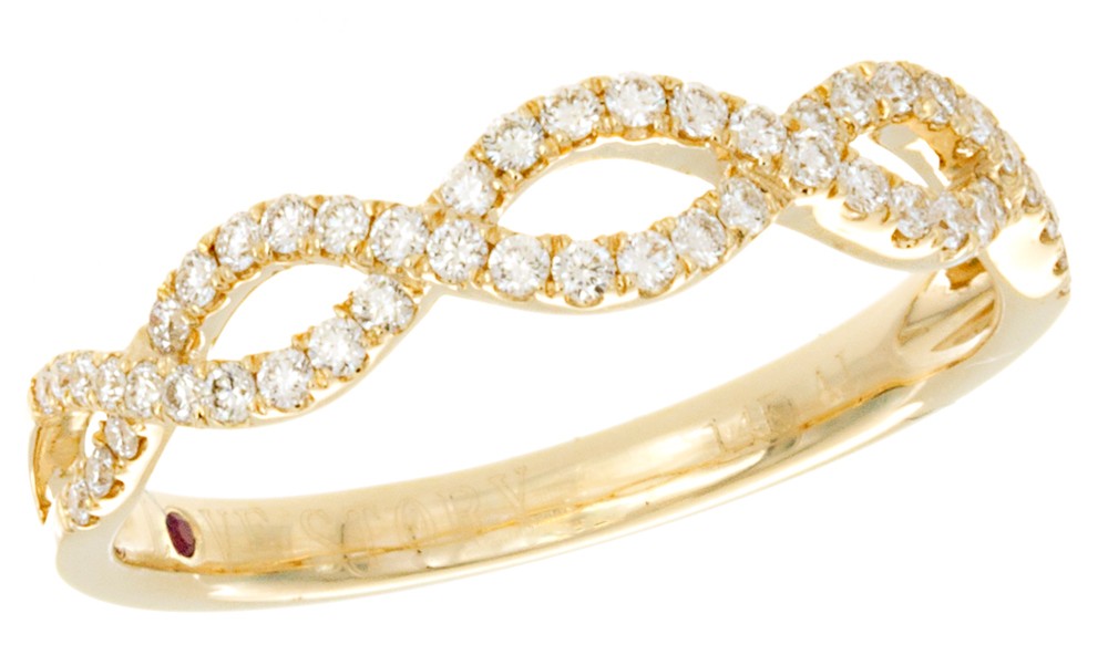 14Kt Yellow Gold Infinity Weave 0.27cttw Natural Diamond Anniversary Band