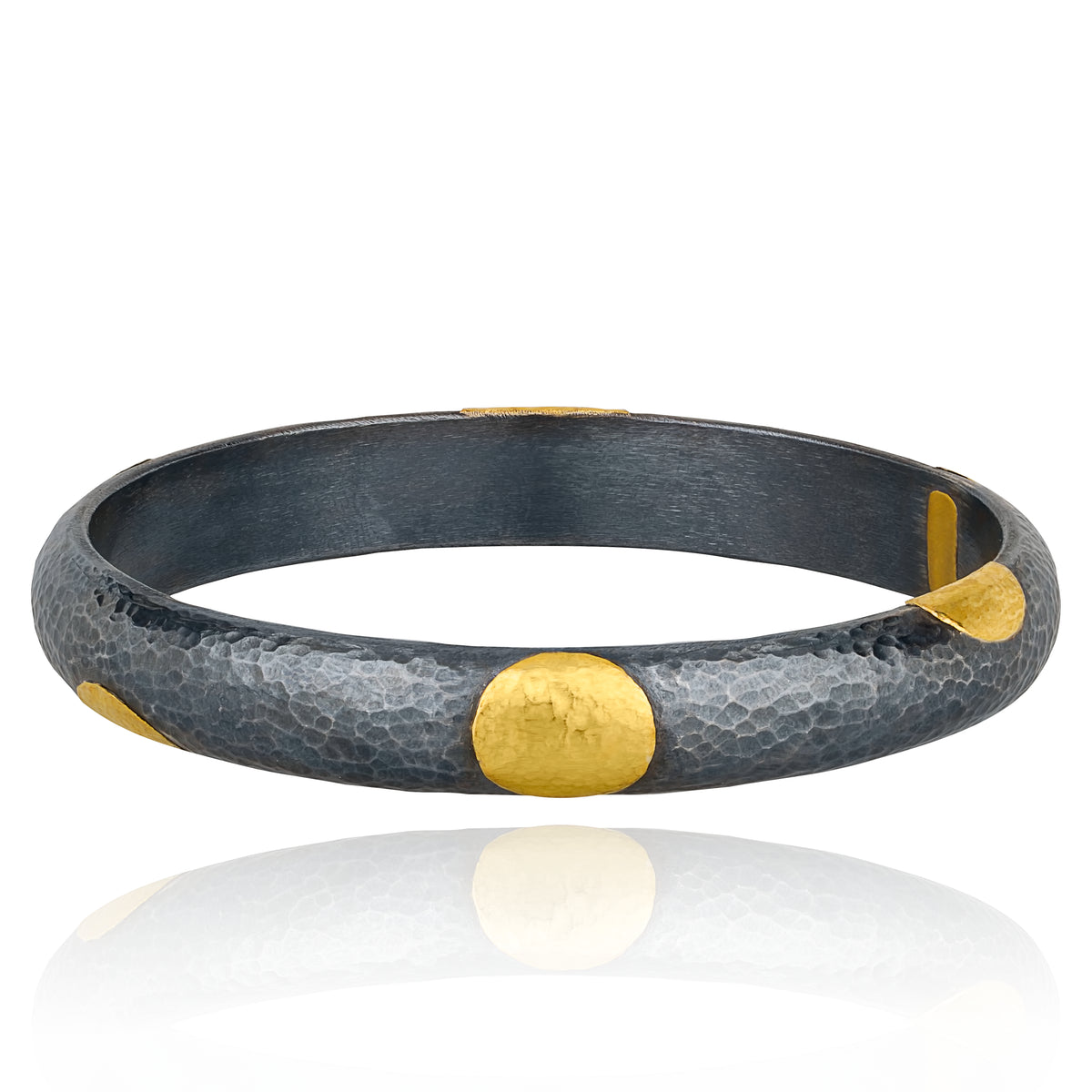 Lika Behar 24K Gold & Oxidized Sterling Silver Ancora Gold Dots Bangle bracelet