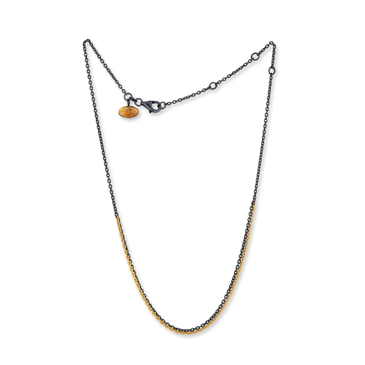 Lika Behar 24K Gold & Oxidized Sterling Silver Double Mixed Rolo Chain