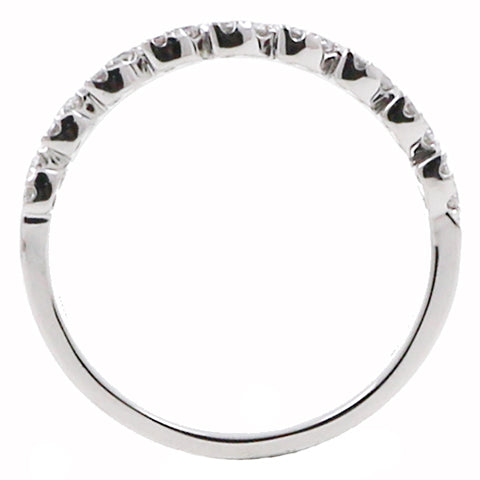 14Kt White Gold 2 Row Stackable Band with Natural Diamonds