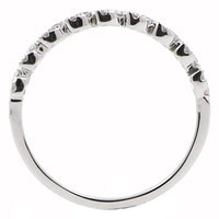 14Kt White Gold 2 Row Stackable Band with Natural Diamonds