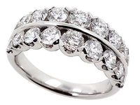 14Kt White Gold Double Band With 2cttw Round Natural Diamonds