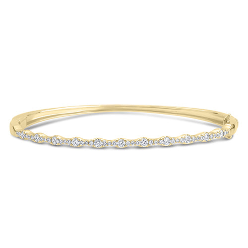 Fire & Ice 18Kt Yellow Gold 0.80cttw Natural Diamond Bangle Bracelet