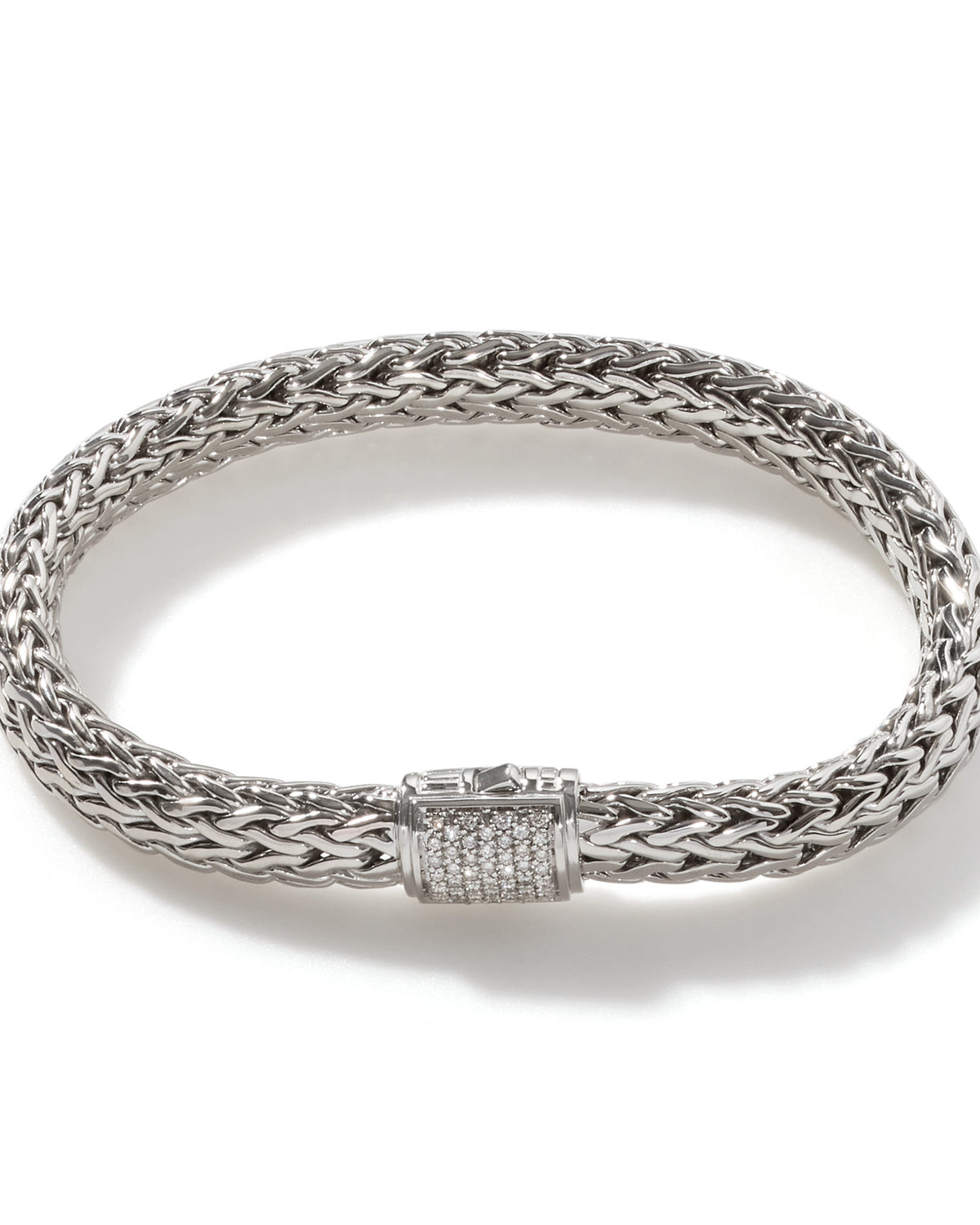 John Hardy Sterling Silver Medium Icon Diamond Pave Bracelet