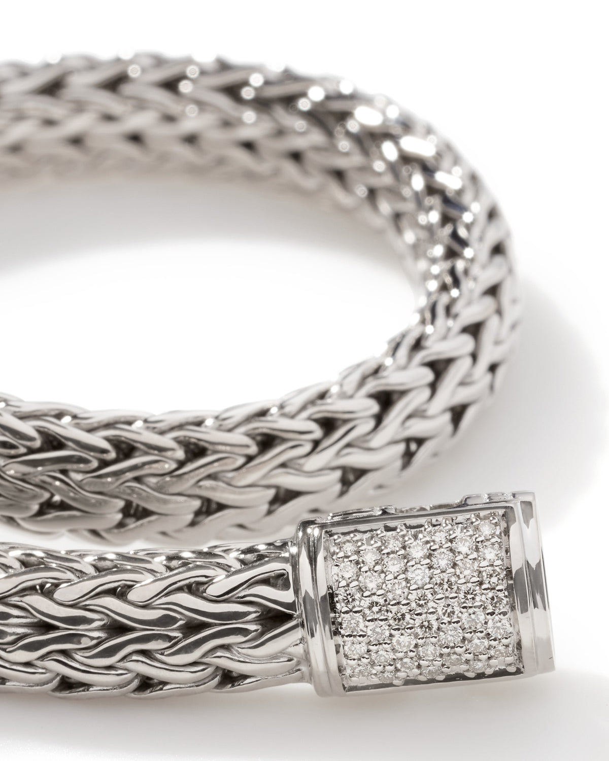 John Hardy Sterling Silver Medium Icon Diamond Pave Bracelet