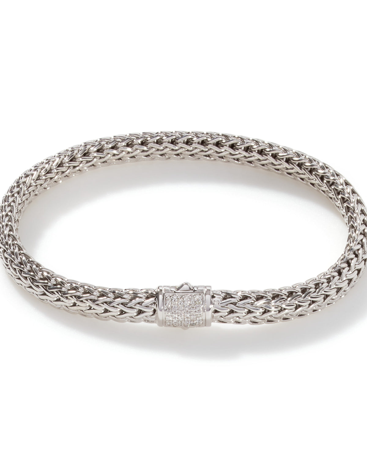 John Hardy Sterling Silver Small Icon Diamond Pave Bracelet