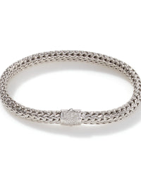 John Hardy Sterling Silver Small Icon Diamond Pave Bracelet