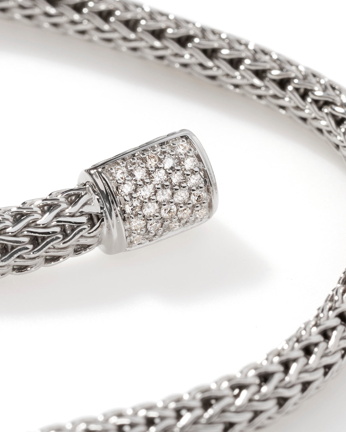 John Hardy Sterling Silver Extra Small Icon Diamond Pave Bracelet