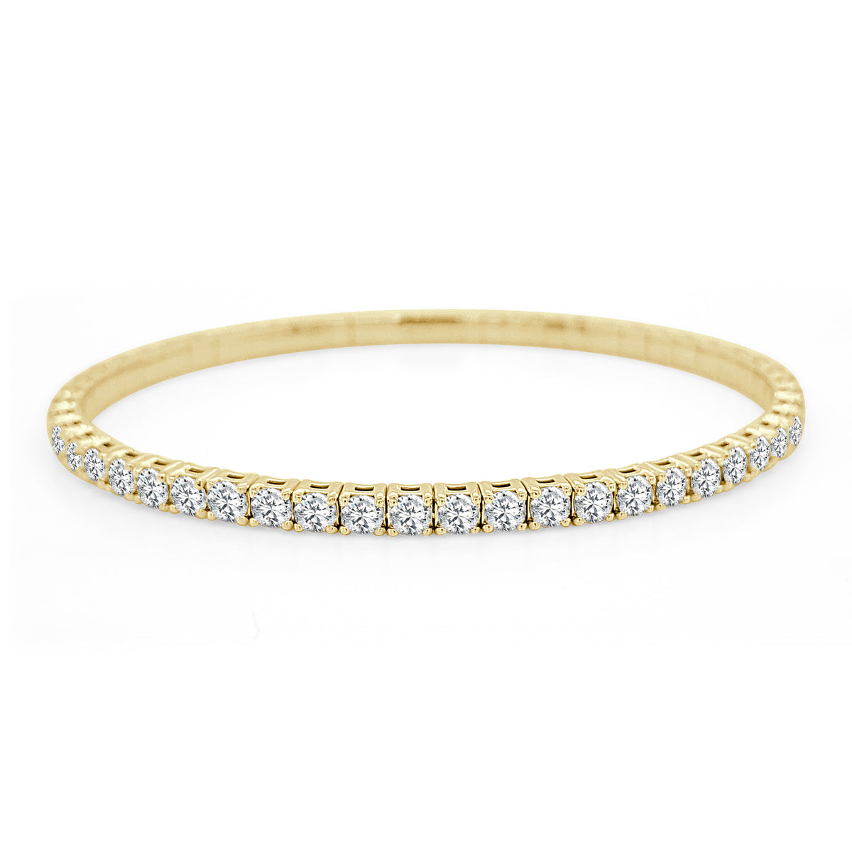 14Kt Yellow Gold 2cttw Natural Diamond Flex Bangle Bracelet