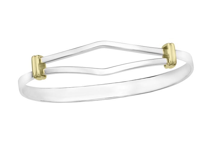 E.L. Designs Sterling Silver and 14Kt Gold Deco Bracelet