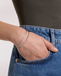 John Hardy JH Essentials Sterling Silver 0.24cttw Diamond Pave 1.8mm Bracelet