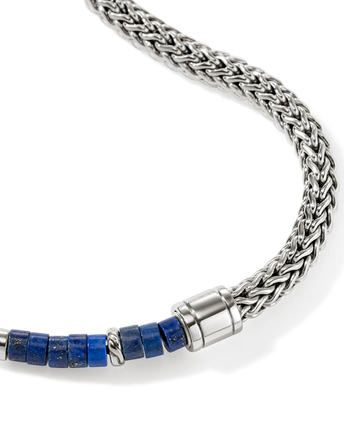 John Hardy Sterling Silver Heishi 4.5mm Chain & Lapis Lazuli Beads Bracelet