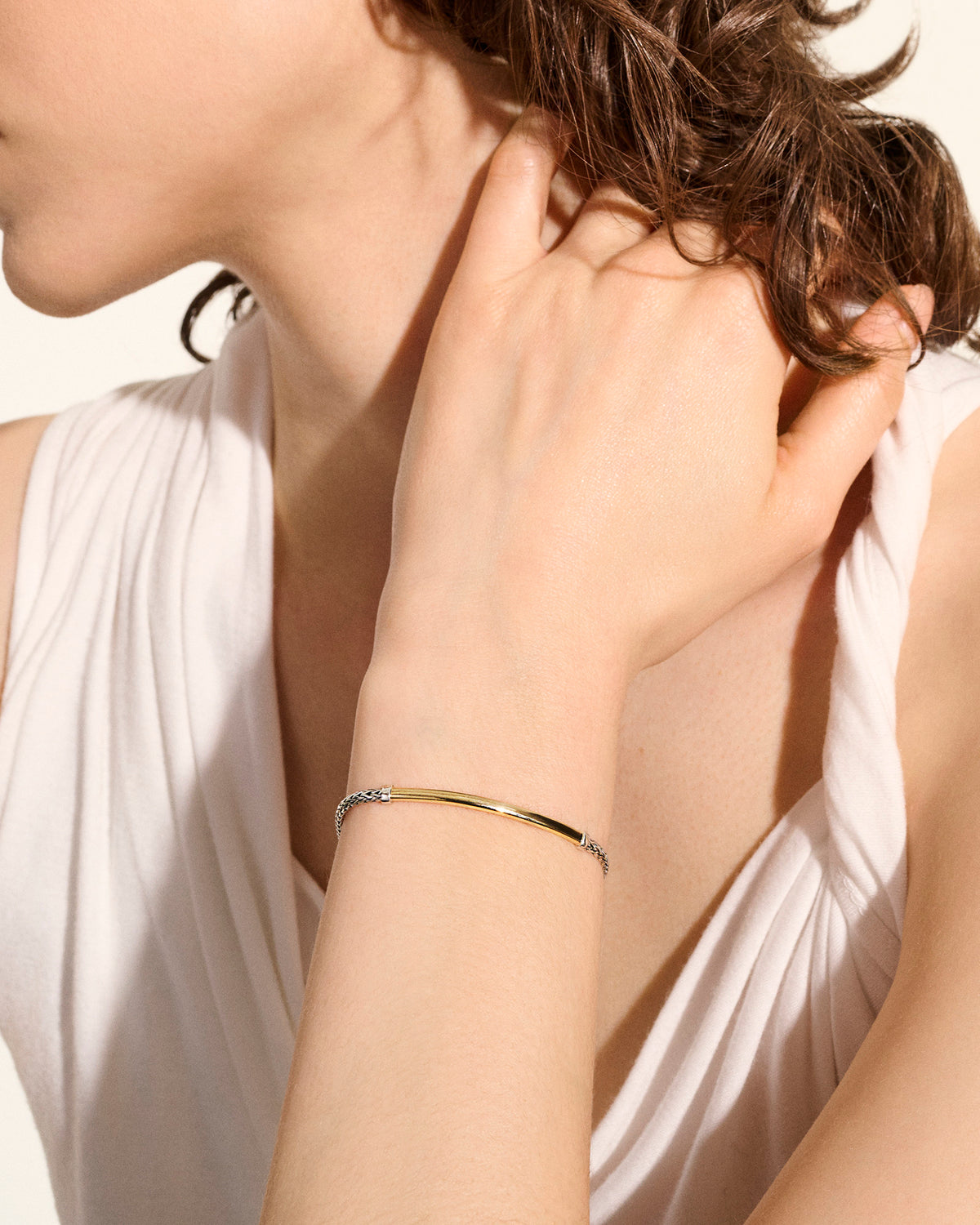 John Hardy 14Kt Gold & Sterling Silver JH Essentials 2.5mm Bracelet