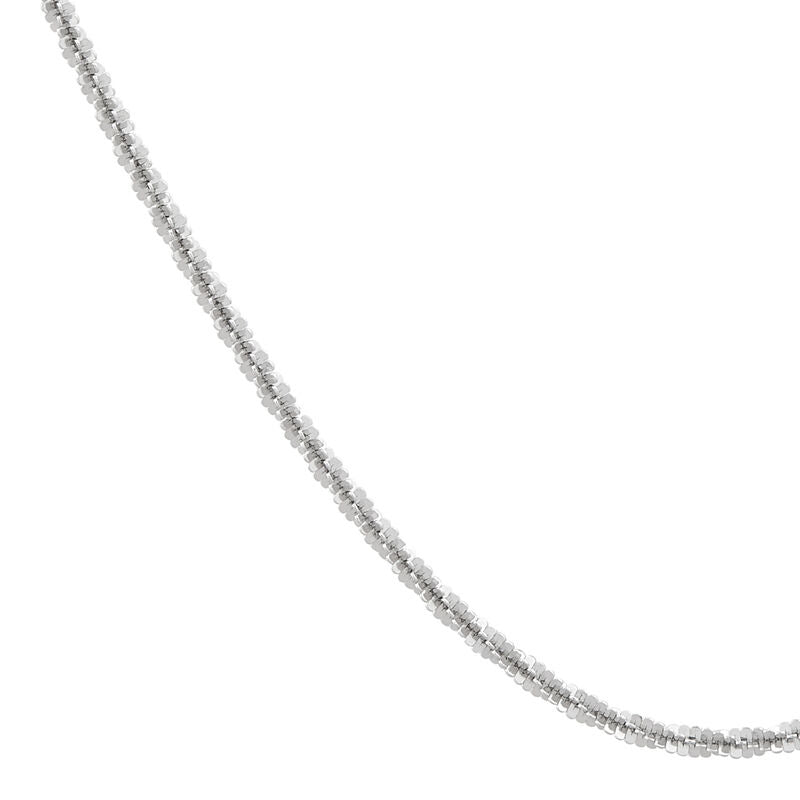 14Kt White Gold 1.25mm 18" Twist Criss-Cross Chain Necklace