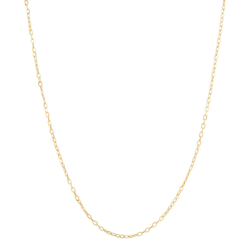14Kt Yellow Gold 1.55mm 18" Flat Rolo Chain Necklace
