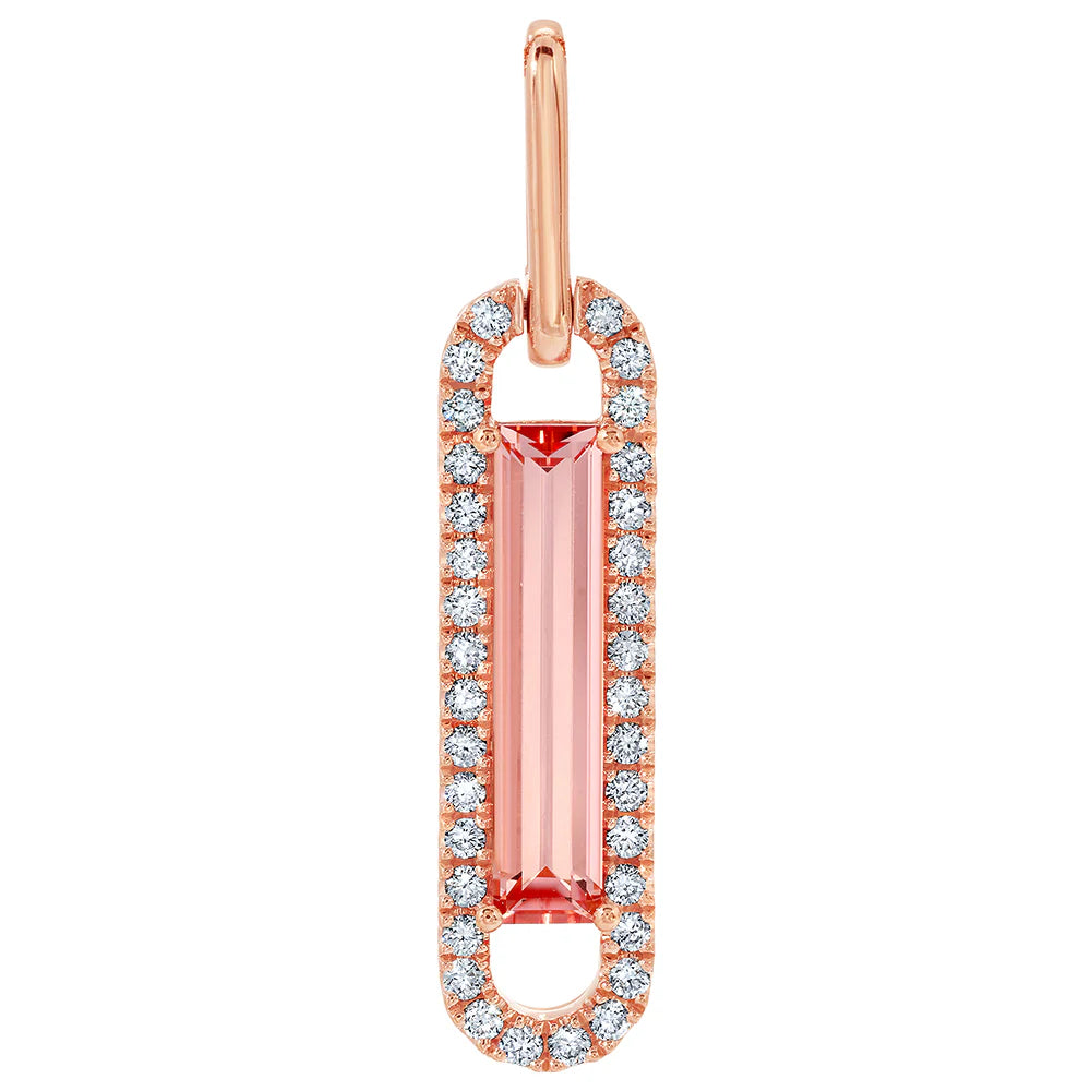 14kt Rose Gold Chatham Lab-Created Champagne Sapphire Pendant