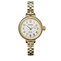 Shinola Birdy PVD Gold Metal/Light Silver 34mm Quartz Watch