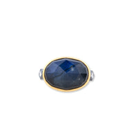 Lika Behar 24Kt Gold & Oxidized Sterling Silver Rosecut Labradorite, Black Onyx, Diamonds "Deck" Ring