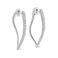 Fire & Ice 18Kt White Gold Natural Diamond Twist Hoop Earrings