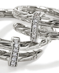 John Hardy Sterling Silver Spear Diamond Small Hoop Earrings