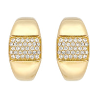 14Kt Yellow Gold 0.70cttw Diamond Bar 23mm Polished Hoop Earrings