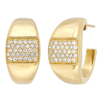 14Kt Yellow Gold 0.70cttw Diamond Bar 23mm Polished Hoop Earrings