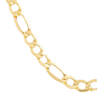 14kt Yellow Gold 5.8mm 22" 3+1 Semi-Solid Figaro Chain Necklace