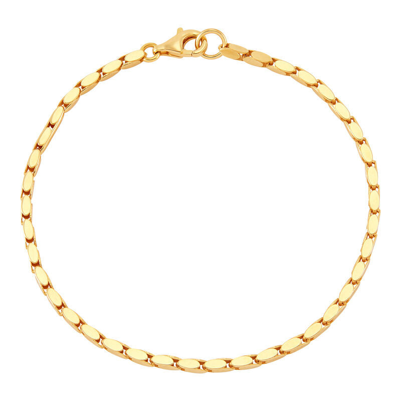 14Kt Yellow Gold 3mm Popcorn Link Bracelet