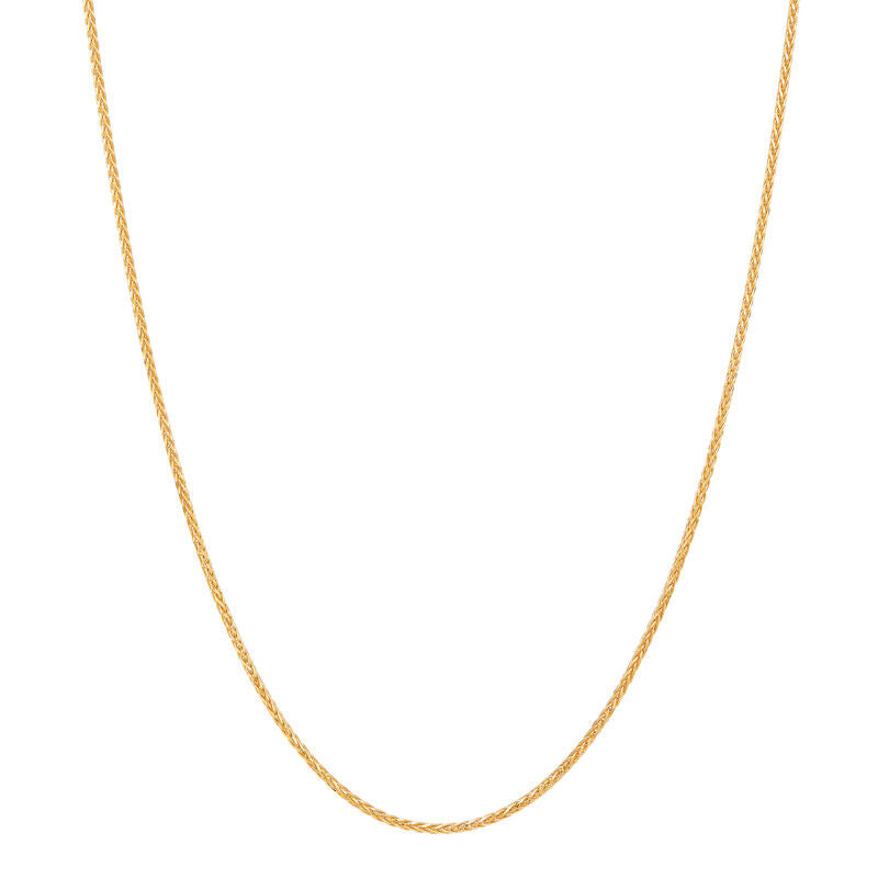 14kt Yellow Gold Solid 1mm 18" Spiga Wheat Chain Necklace