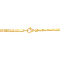 14Kt Yellow Italian Gold 22" Solid Chevron Link Necklace with a Lobster Clasp