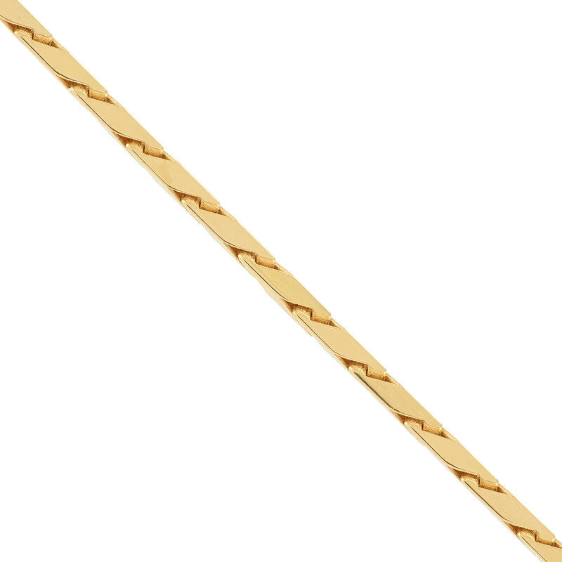 14Kt Yellow Italian Gold 22" Solid Chevron Link Necklace with a Lobster Clasp