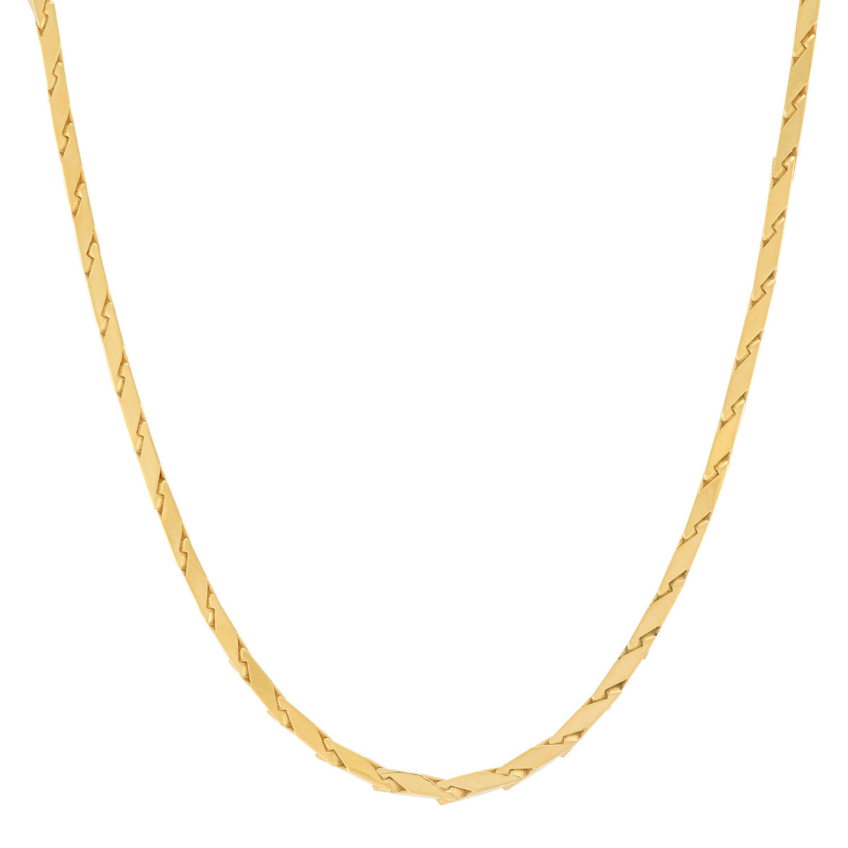 14Kt Yellow Gold 22" Polished Chevron Chain with a Lobster Clasp