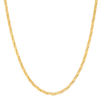 14Kt Yellow Italian Gold 22" Solid Chevron Link Necklace with a Lobster Clasp