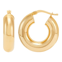 14Kt Yellow Gold 33x7mm Graduated Tube Hoop Earrings