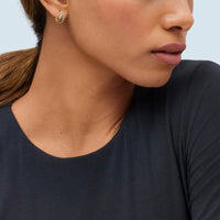 14Kt Yellow Gold  Shrimp Design Huggie Hoop Earrings