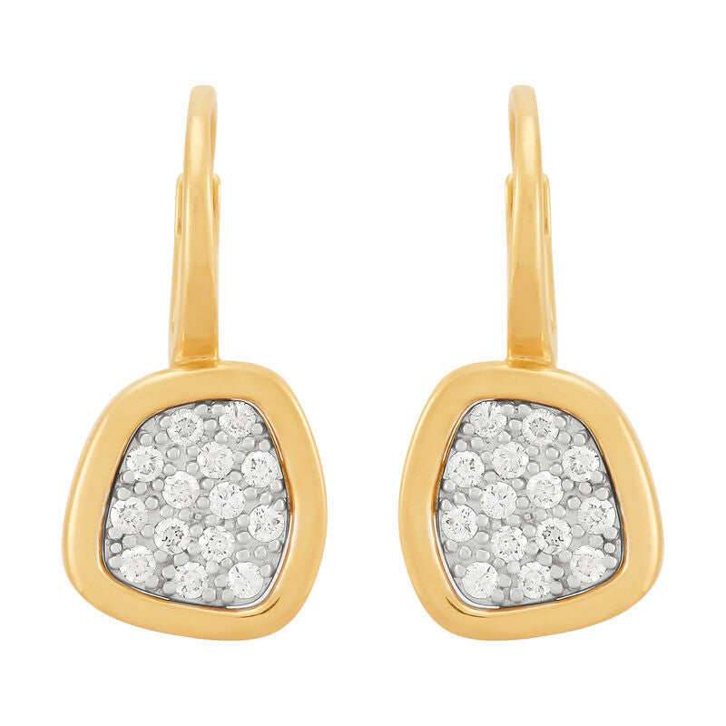 14Kt Yellow Gold 0.30cttw Diamond Leverback Earrings