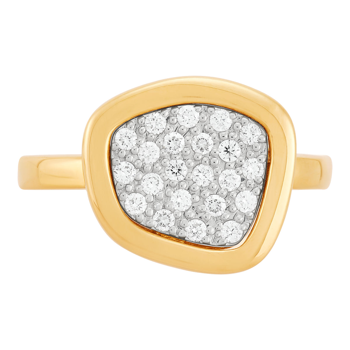 14Kt Yellow Gold 0.25cttw Pave Set Diamond Fashion Ring