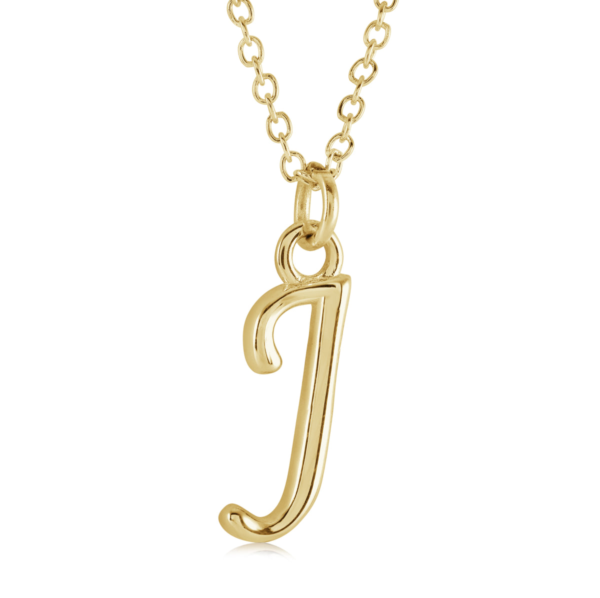 Veloria Gold Plated Stainless Steel Cursive Initial J Pendant