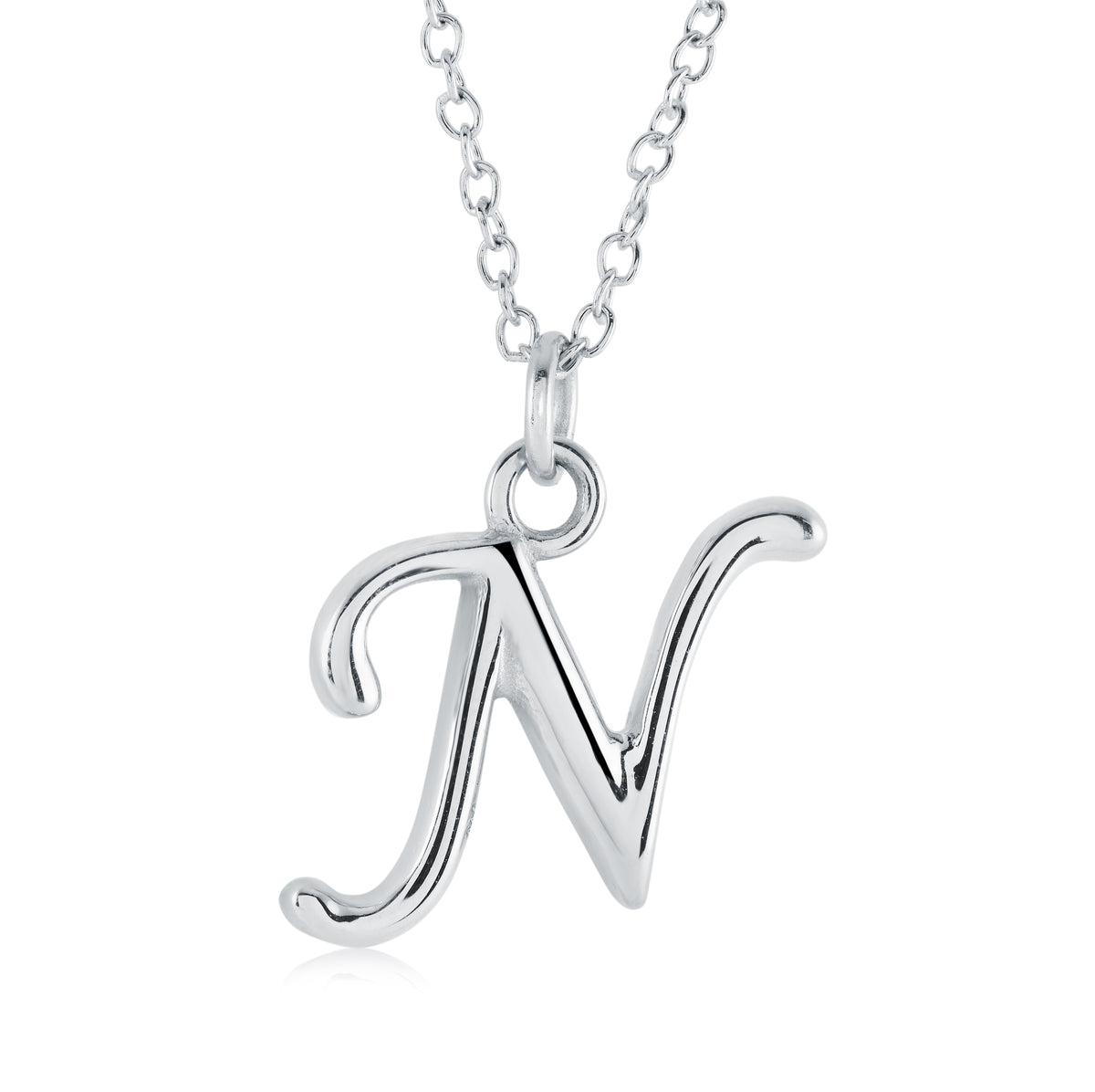 Veloria Stainless Steel Cursive Initial N Pendant