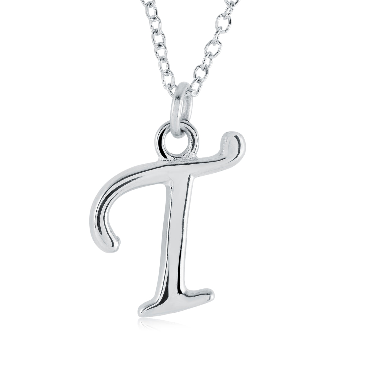 Veloria Stainless Steel Cursive Initial T Pendant
