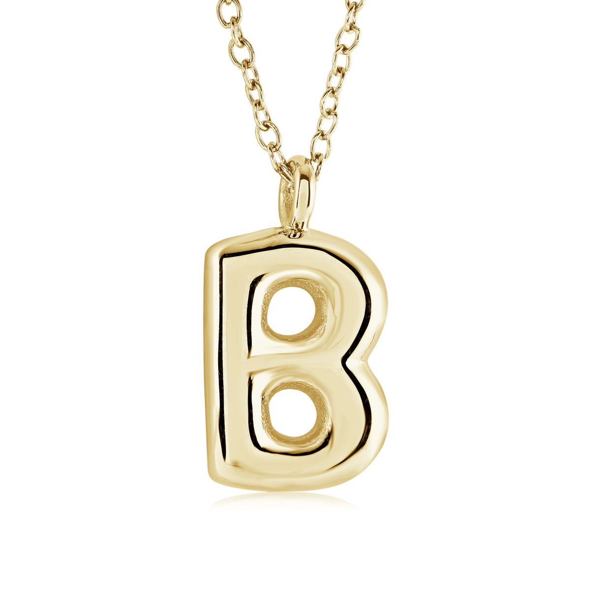 Veloria Gold Plated Stainless Steel Bubble Initial B Pendant