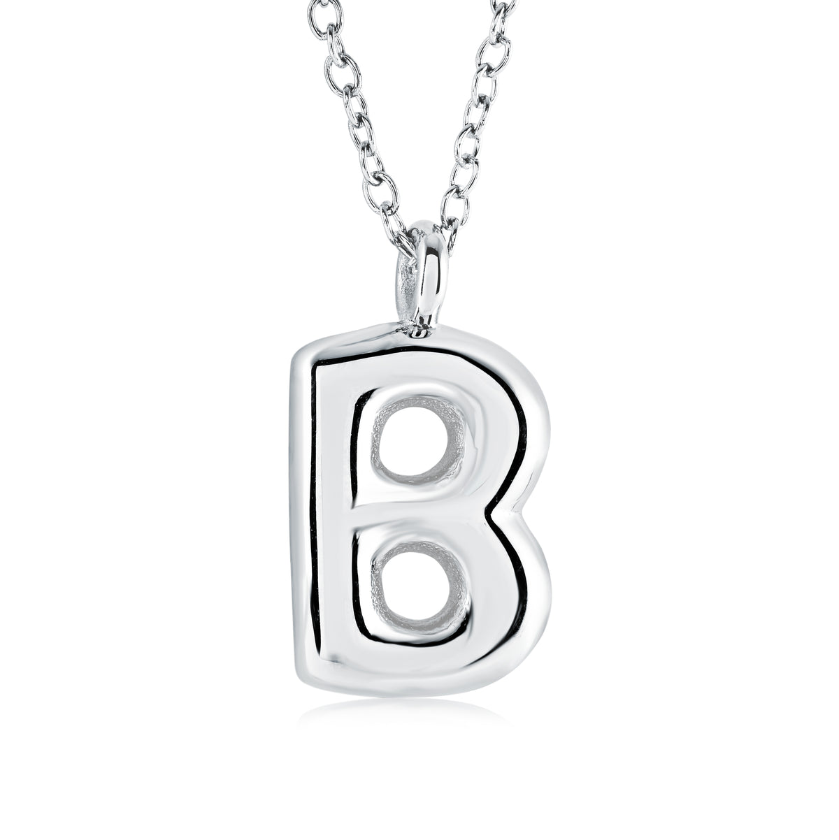 Veloria Stainless Steel Bubble Initial B Pendant