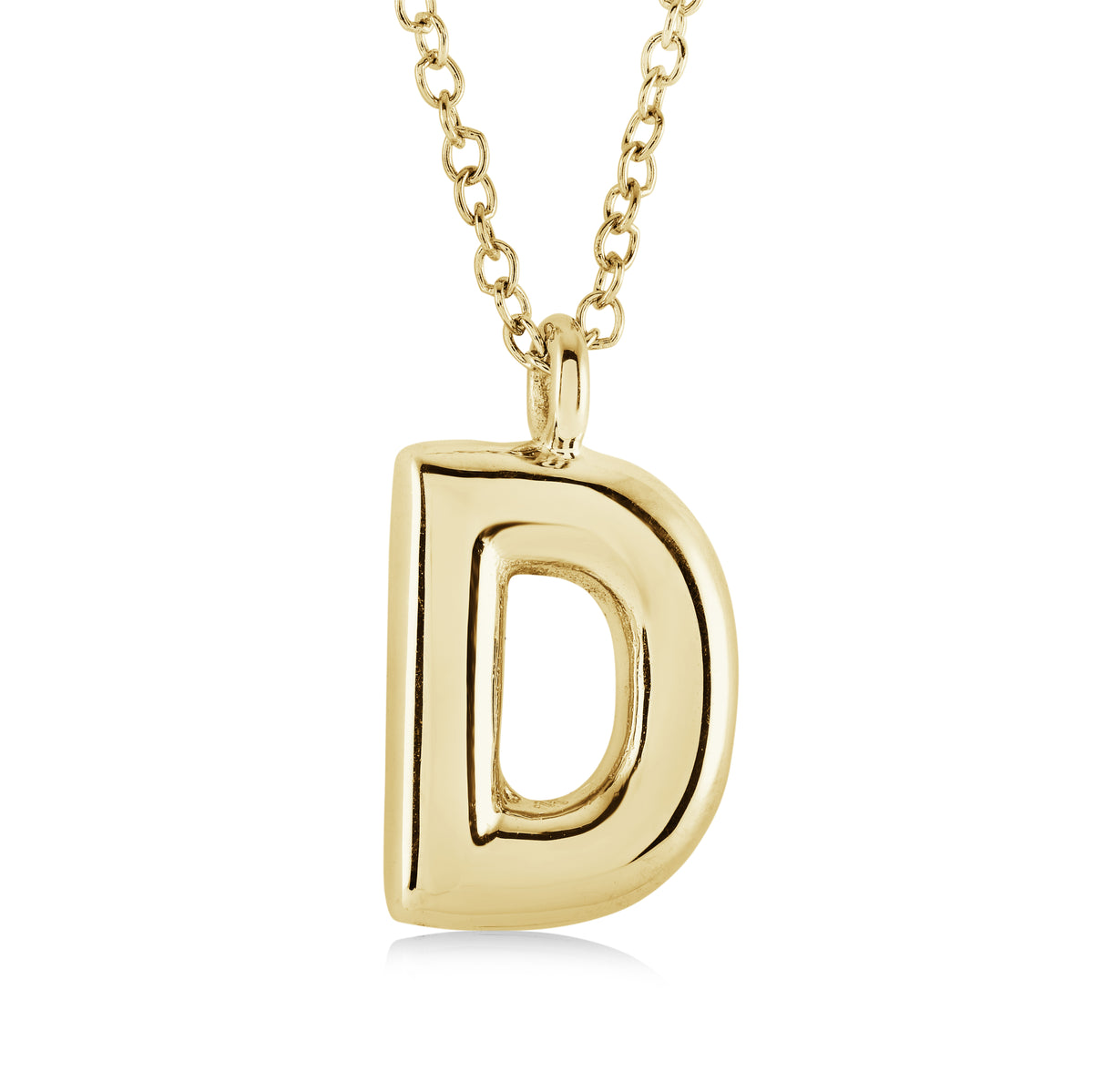 Veloria Gold Plated Stainless Steel Bubble Initial D Pendant