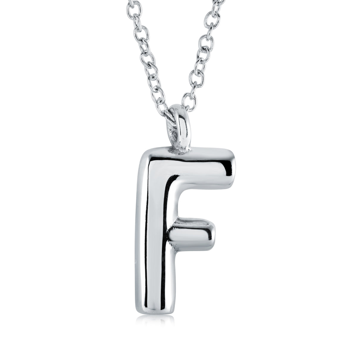 Veloria Stainless Steel Bubble Initial F Pendant