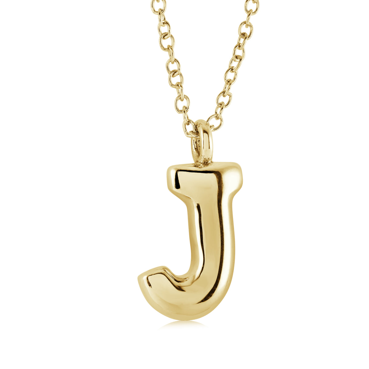 Veloria Gold Plated Stainless Steel Bubble Initial J Pendant
