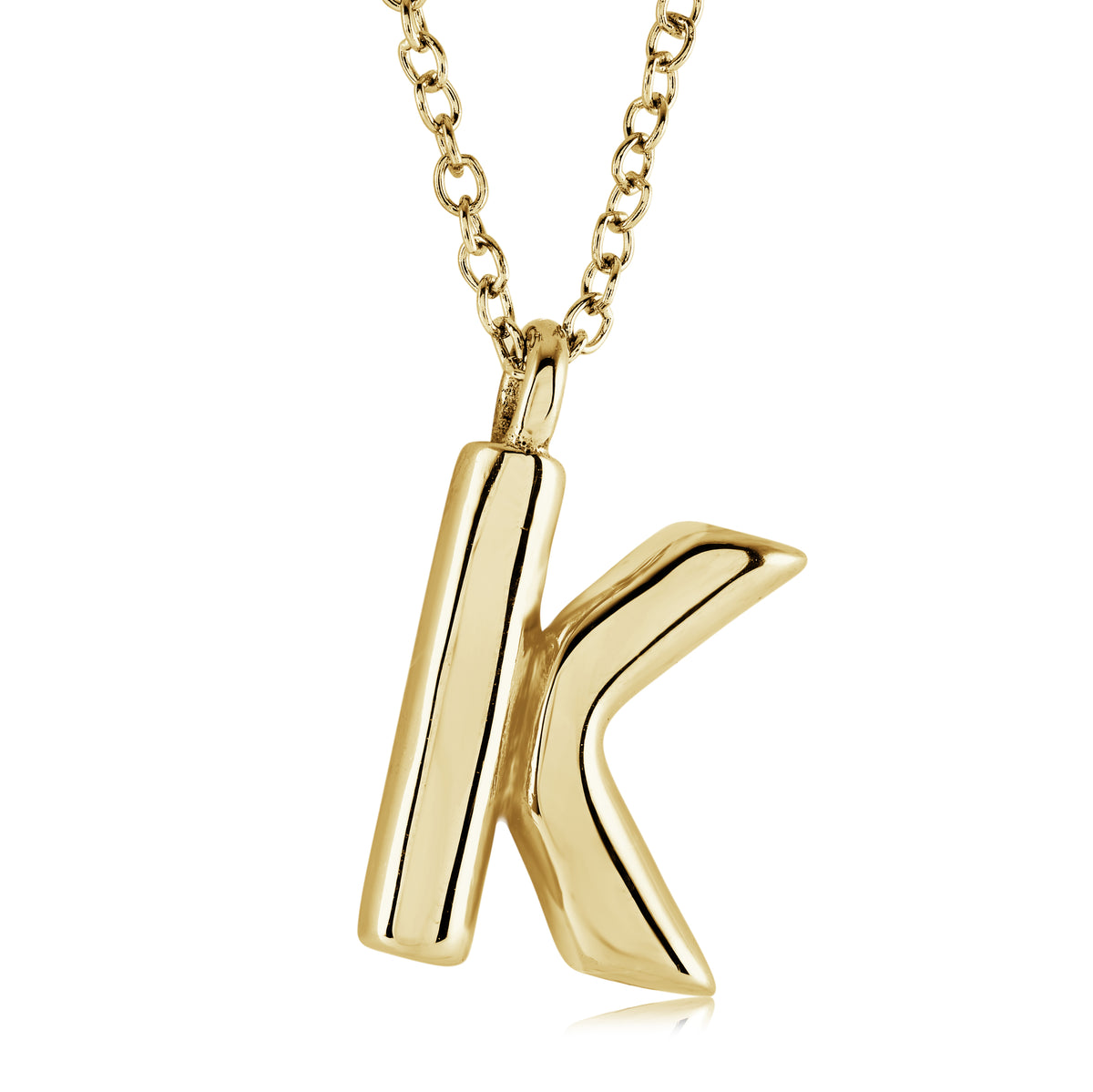 Veloria Gold Plated Stainless Steel Bubble Initial K Pendant